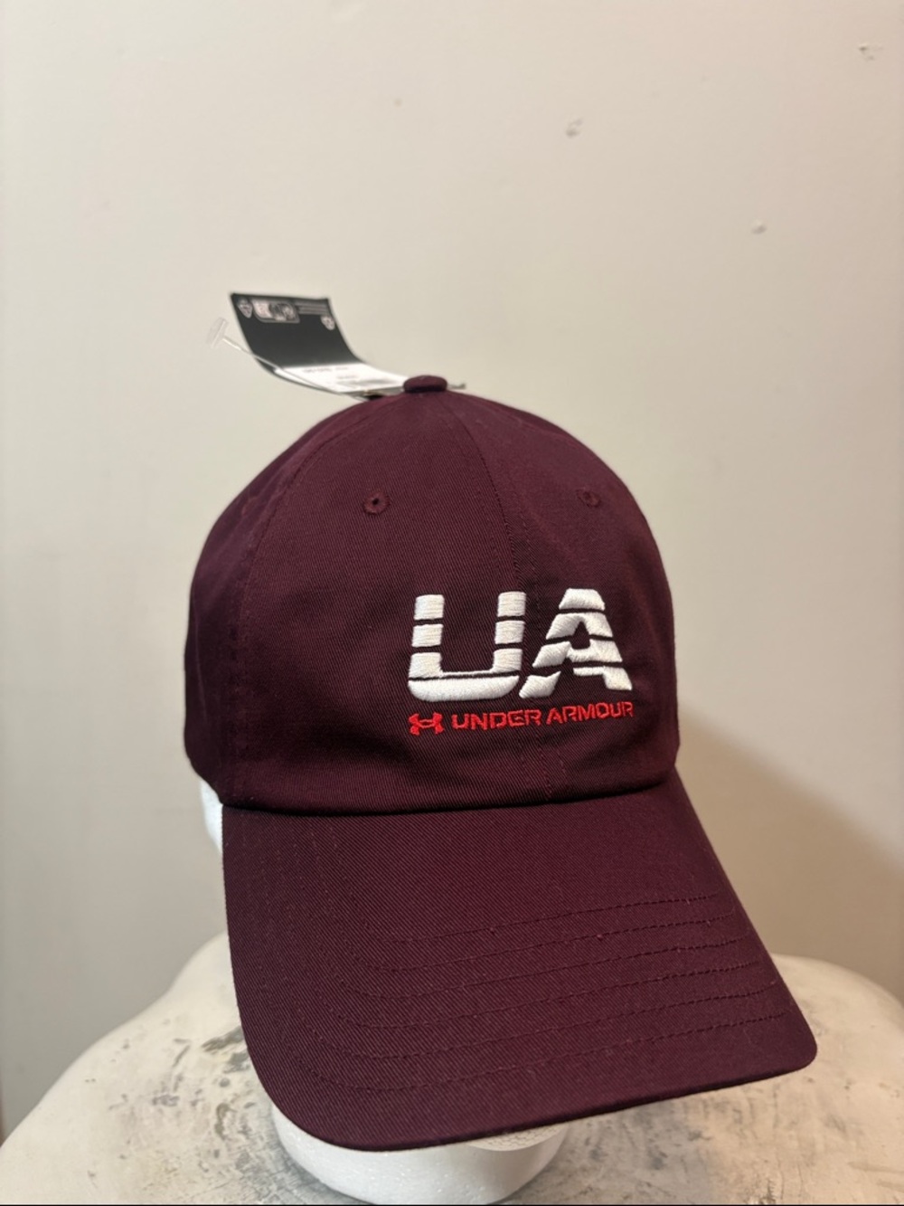 NWT Maroon Under Armour UA Logo Embroidered Hat Adjustable Baseball/Dad Cap New